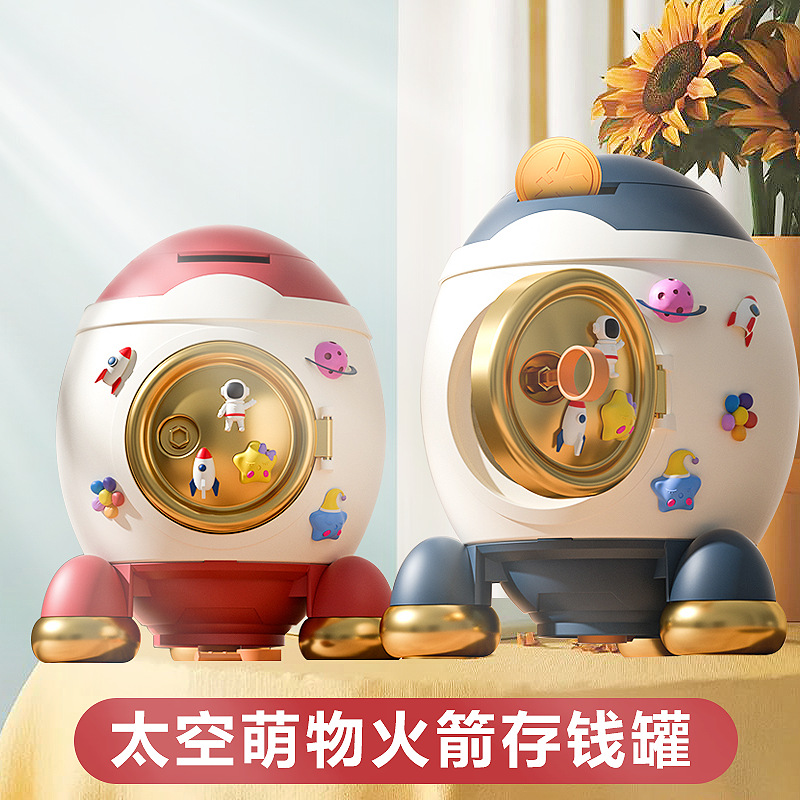 Los juguetes para niños con forma de cohete de dibujos animados pueden ahorrar y ahorrar dinero pot niños y niñas puesto de regalo de cumpleaños