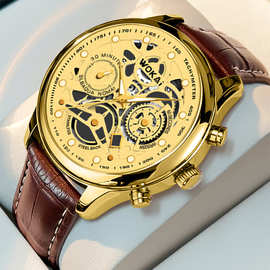 2024新款外贸商务腕表石英运动表休闲皮带男士手表男表工厂批发