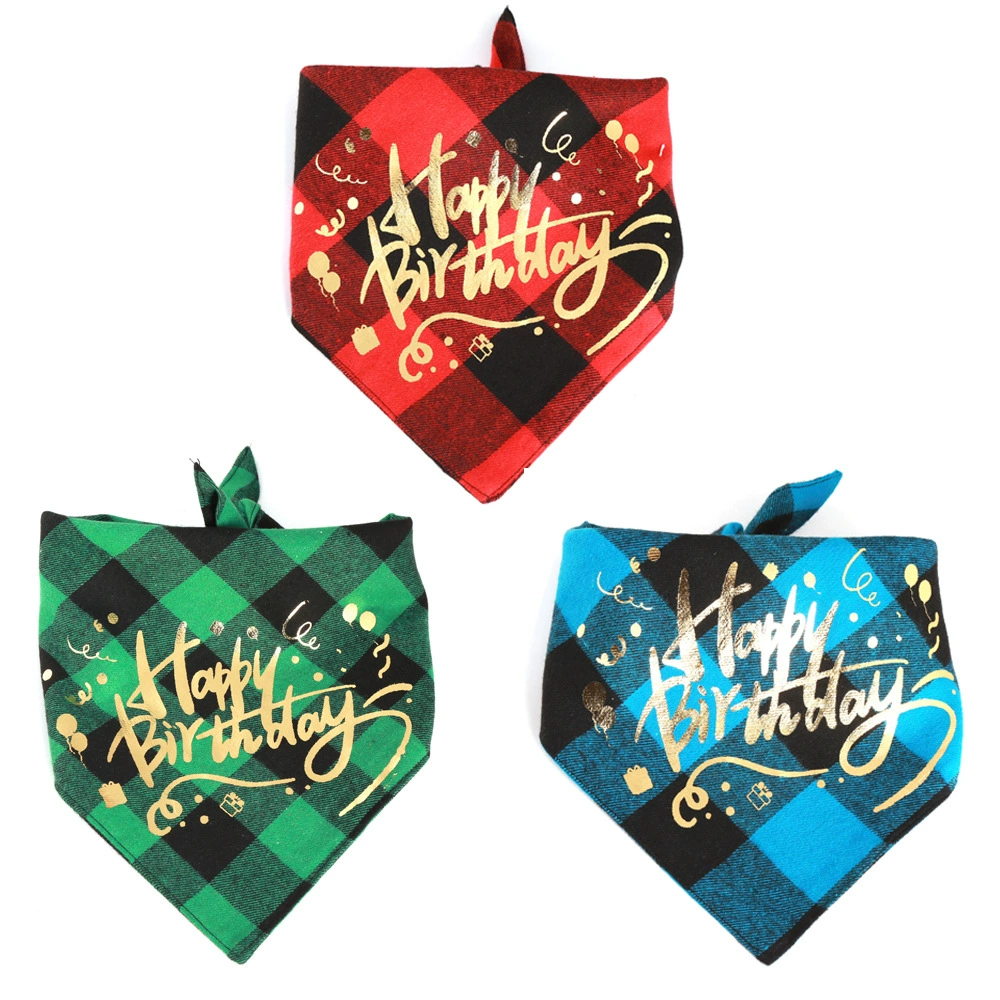 Производитель в наличии Tanpopo трансграничный Amazon популярный полиэстер хлопок плед домашнее животное собака День рождения треугольное полотенце оптом