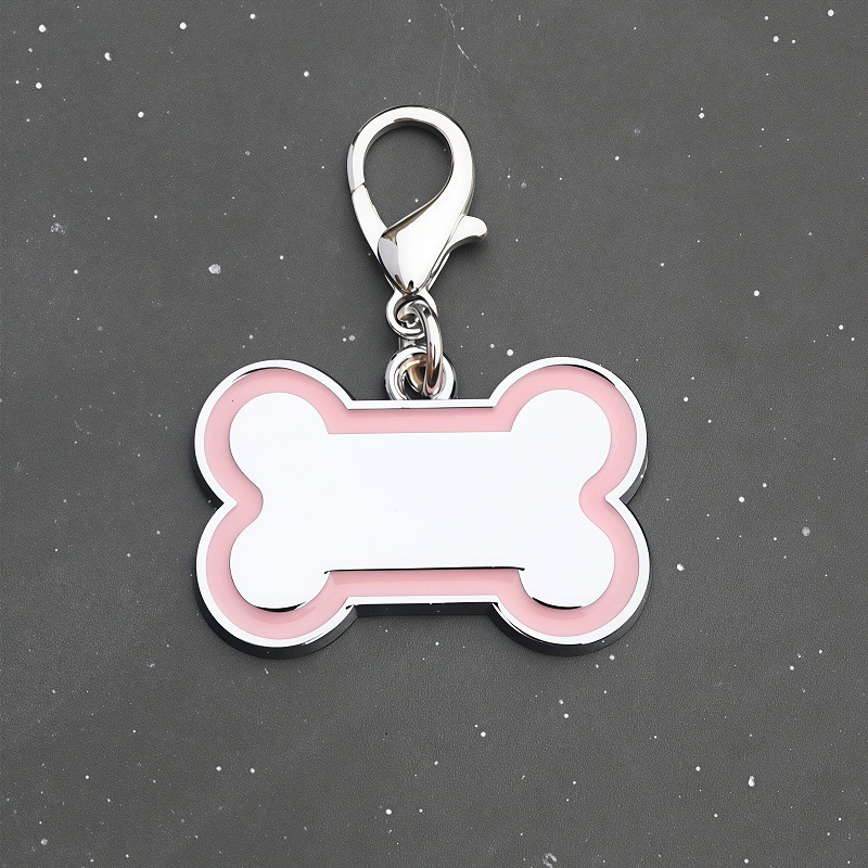 Collar de hueso de tamaño de aleación de langosta de hebilla para mascotas con inscripción láser para evitar perder tarjeta de identificación