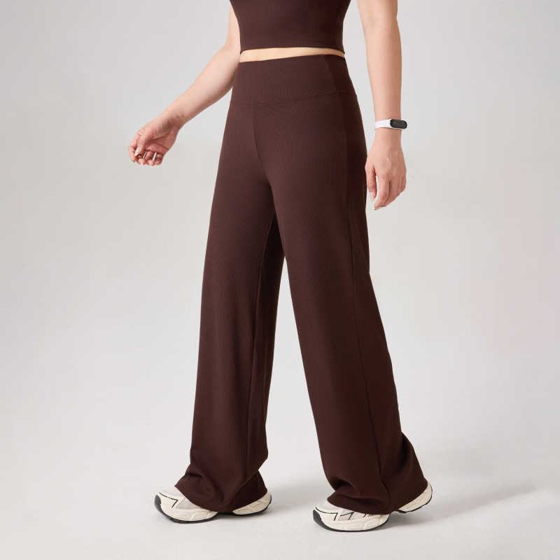 Pantalones de pierna ancha desnudos sueltos, pantalones de pierna ancha para correr sin bolsillo. image 7