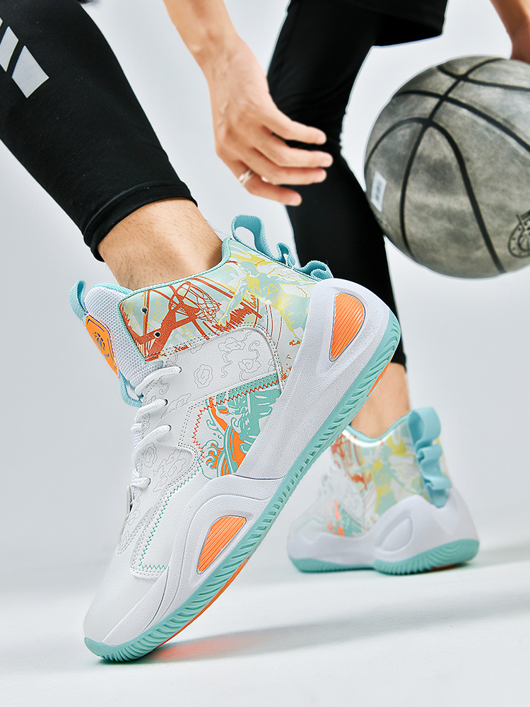 Otoño y invierno nuevo tipo de zapatos de baloncesto de pato pato de cuero hombre respirado zapatos de entrenamiento antideslizantes zapatos de entrenamiento de estudiantes zapatos de mujer