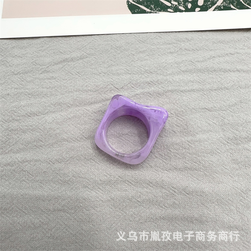 Amazon transfronteriza nuevo patrón de nube floreciente Arco Iris geométrico anillo de resina estilo simple anillo de personalidad femenina