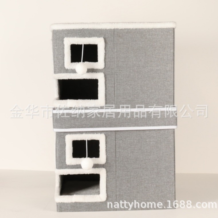 La popular guarida para gatos de Amazon, tres capas, agujeros oblicuos, cuatro estaciones plegables, fuente de nidos para gatos para mascotas generales, stock de fábrica al por mayor