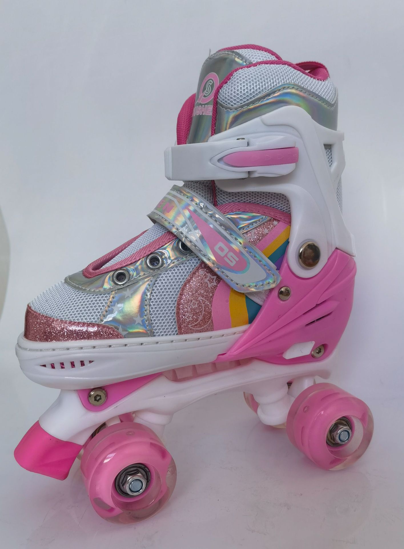 Verstellbare Doppelreihen-Rollschuhe, vierrädrige Inlineskates für Eisbahnen, für Jungen, Mädchen und Grundschüler_voghion.com
