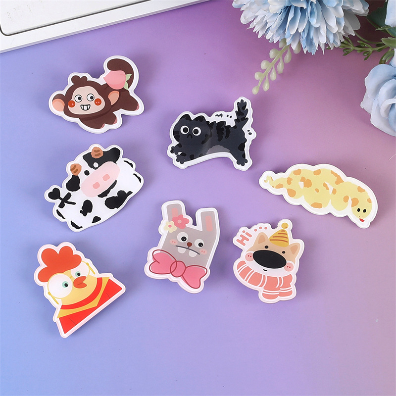 新しい外国貿易バッジ森林動物パーティーかわいいアクリルブローチ漫画パッチヘアクリップ冷蔵庫貼り部品|undefined