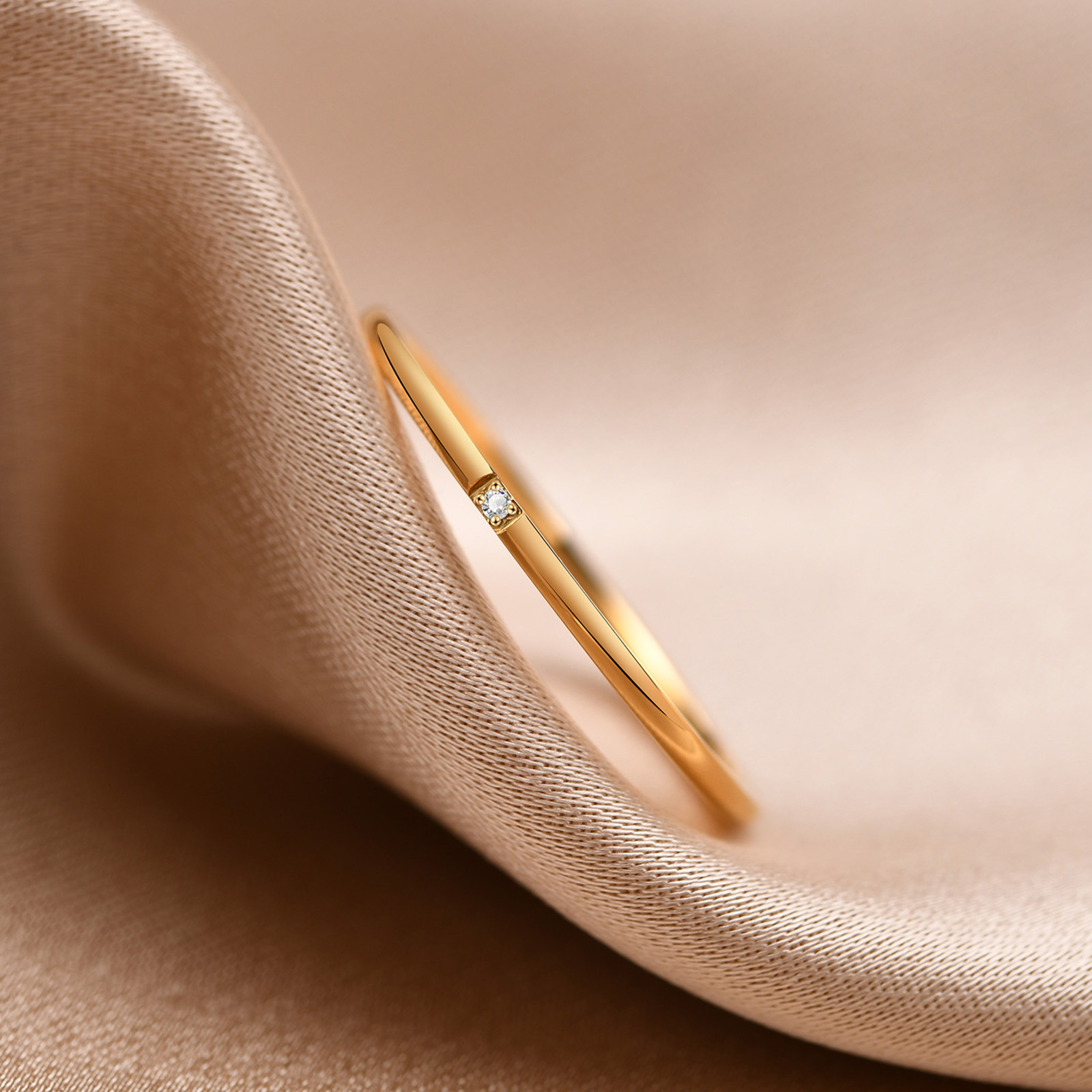 Simple Style Geometric Titanium Steel Rings Inlay Zircon Stainless Steel Rings