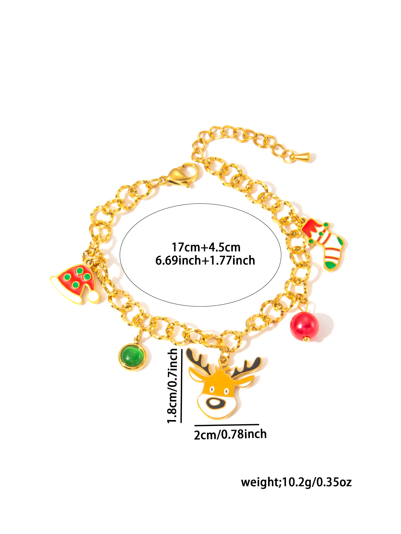 Christmas Festival Cute Christmas Tree Santa Claus Elk Titanium Steel Bracelets In Bulk Christmas