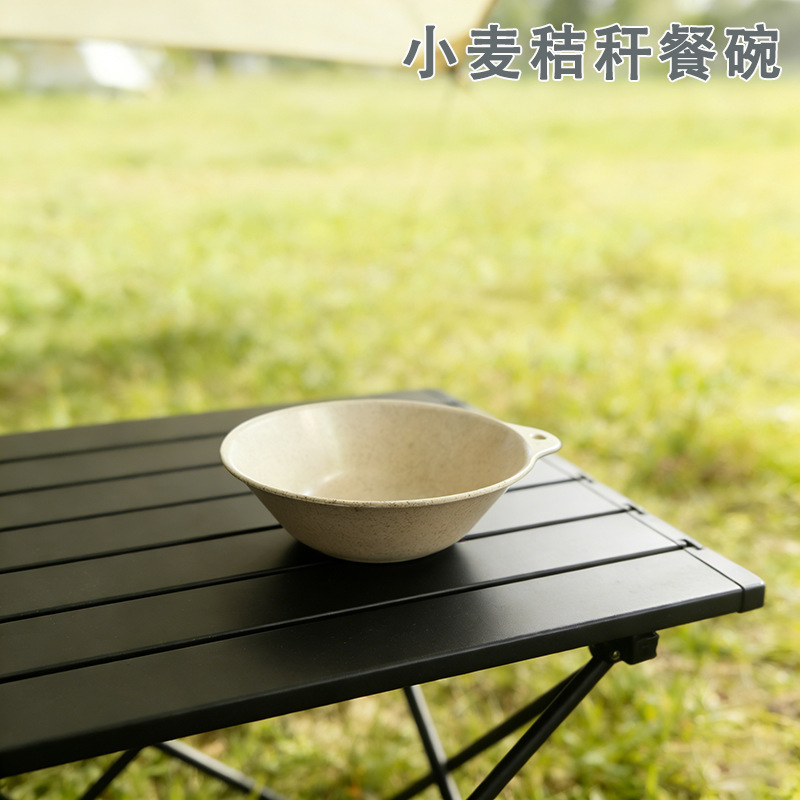 밀짚 저녁 식사 그릇 야외 캠핑 피크닉 수통 레스토랑 조미료 작은 그릇 밥 그릇 휴대용 낙하 방지
