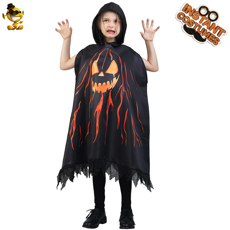 Halloween fiesta vestido para niños capas calabaza telaraña esqueleto fantasma capas fantasmas capas impresión digital chal