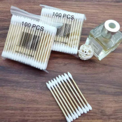 Bagged 100 pieces double-ended disposable cosmetic ear spoons, small head and slender handle