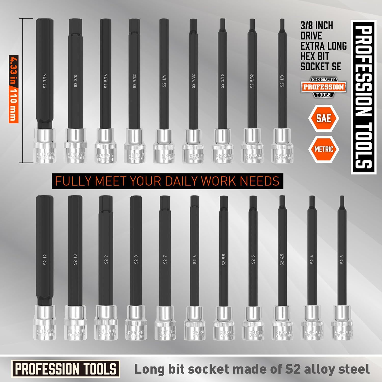 20 piezas de conjunto de manguito de tornillo hexagonal extra largo, conjunto de manguito hexagonal largo