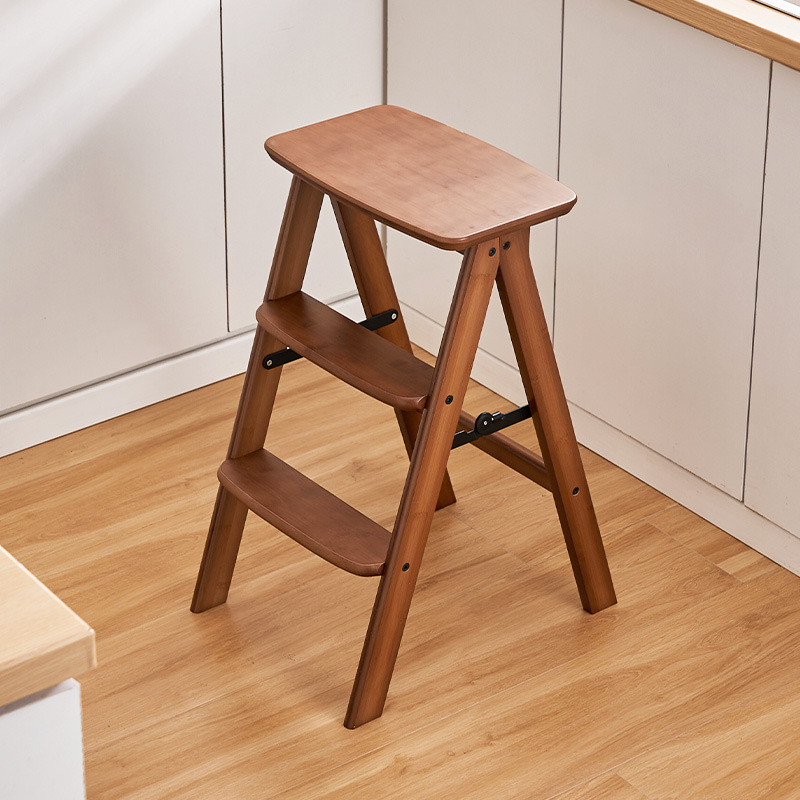 Taburete alto de cocina multifuncional para el hogar Taburete plegable Taburete de escalera de tres pasos Taburete pequeño de banco grueso portátil Taburete de barra