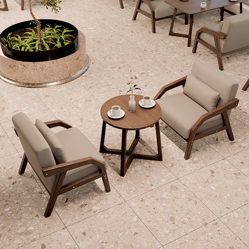 New Chinese Style Milk Tea Shop Sofa Card Seat Internet Celebrating Coffee Shop Hotel Reception Homestay Room Leisure Table and Chair Combination