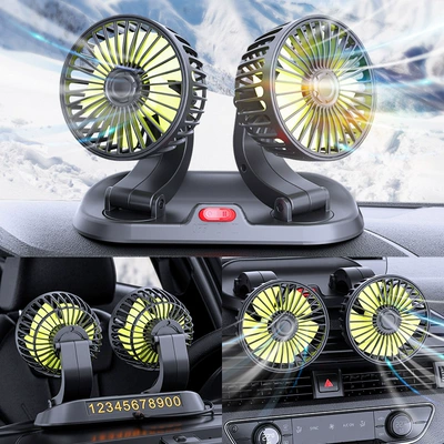 Avtomobil ventilyatoru, 24V yük maşını, 12V avtomobil universal ikibaşlı elektrik ventilyatoru
