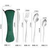 Tableware stainless steel, street set, handheld cloth bag, fork, spoon, suitable for import, 3 piece set