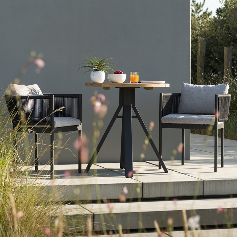 Mesas y sillas para exteriores, balcón con patio, protección solar y muebles de ratán impermeables para ocio, conjunto de mesa larga para terraza de jardín al aire libre image 2