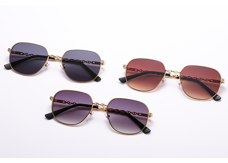 Gradient Color, Grey, Gold, Black Color UV400 Protection Women's Sunglasses