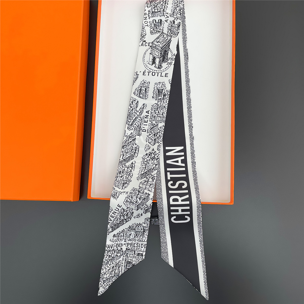 2025 nuevo estilo D bolsa atada bufanda de seda Dai Fei bolsa envuelta asa seda twilly tira larga y estrecha correa correa para el cuello cinta