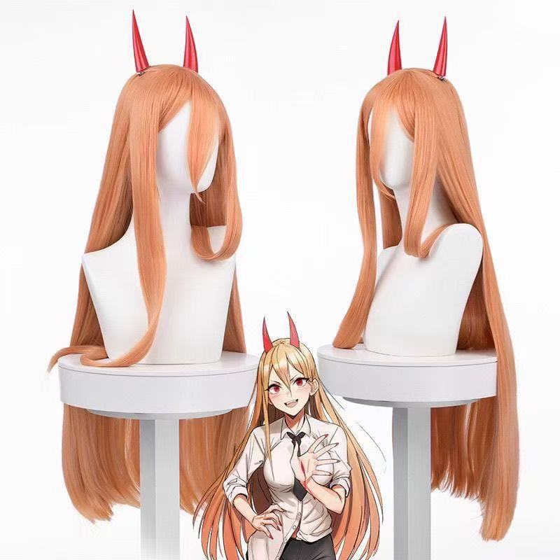 Silk Yi Chainsaw Man/Chainsaw Man Pawa Cosplay Wig Big Bust Orange Long Hair Cosplay Anime Wig Silk Yi Chainsaw Man/Chainsaw Man Pawa Cosplay Wig Big Bust Orange Long Hair Cosplay Anime Wig
