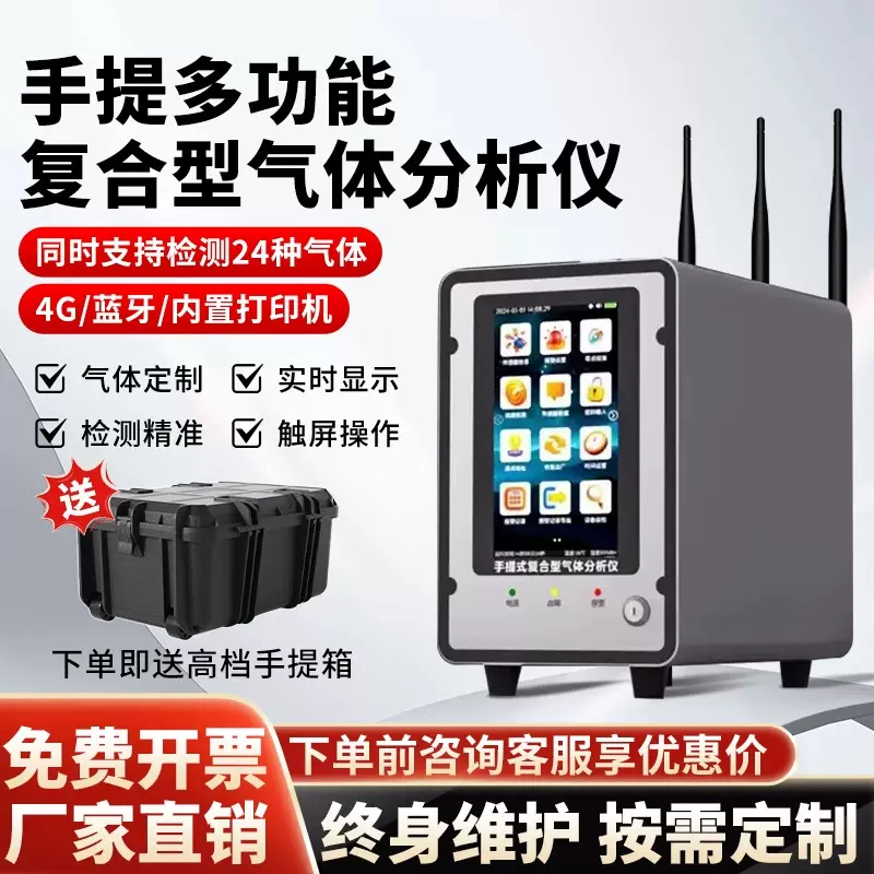 六合一气体检测仪复合型多功能氧气一氧化碳硫化氢氨气浓度报警器