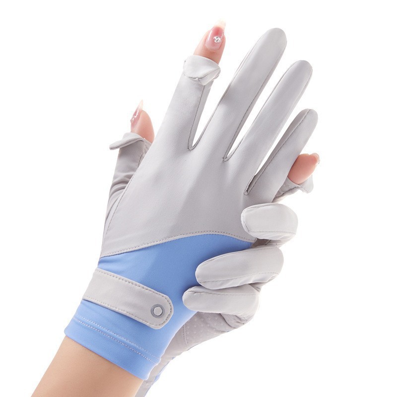 Guantes de hielo de verano para mujeres guantes anti-deslizantes y transpirables para conducir al aire libre con pantalla táctil