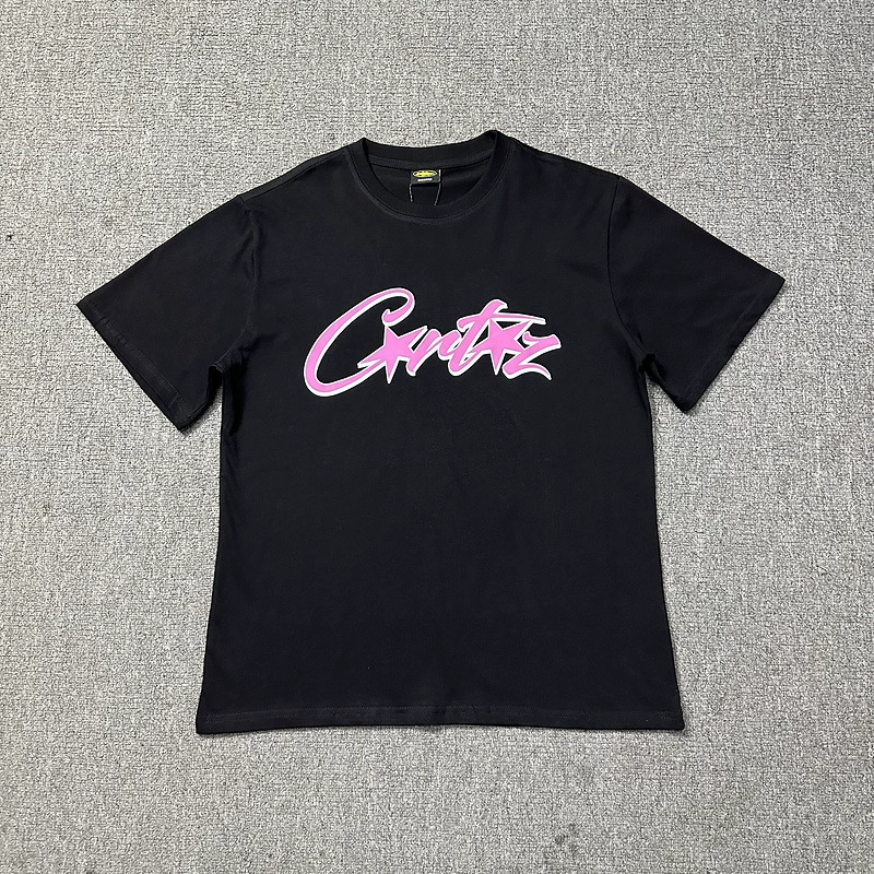 Фуксия футболка для отдыха, с коротким рукавом, европейский стиль, oversize