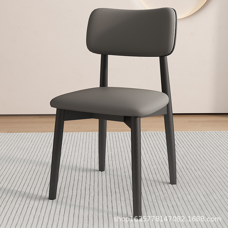 Silla de comedor de madera sólida nórdica, silla de comedor de hotel, silla de respaldo de fábrica, taburetes de comedor modernos y simples