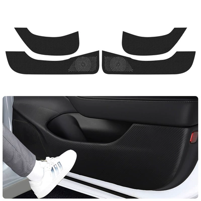 Suitable for Tesla Model3/Y modified car door anti-kick pad door panel carbon fiber interior decoration protection protective patch accessories