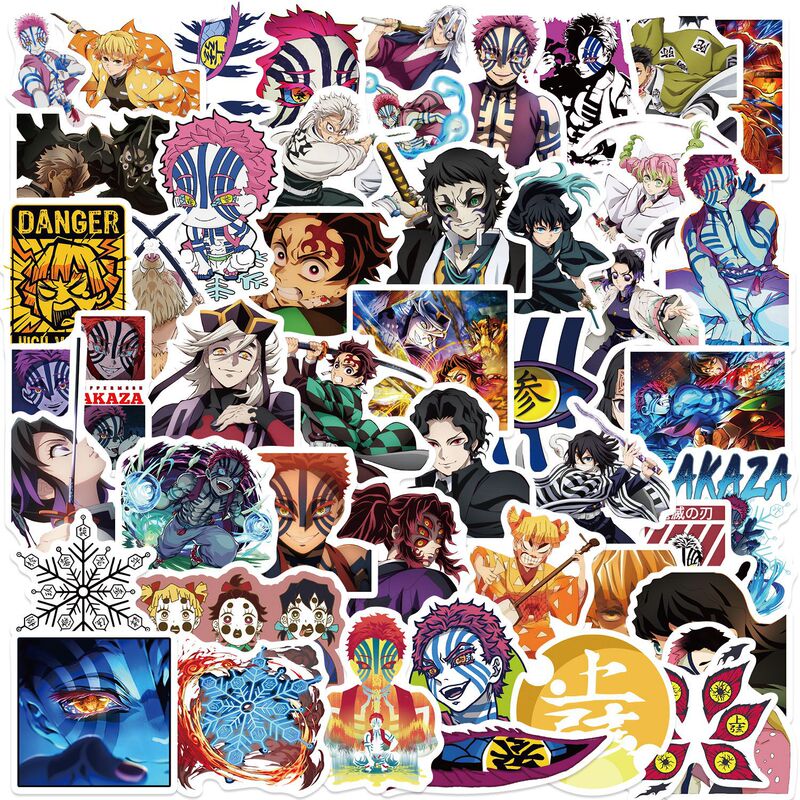 50 Cartoon Movie Demon Slayer Graffiti Stickers Decorate Guitar Notebook Luggage DIY Waterproof and Approvable
