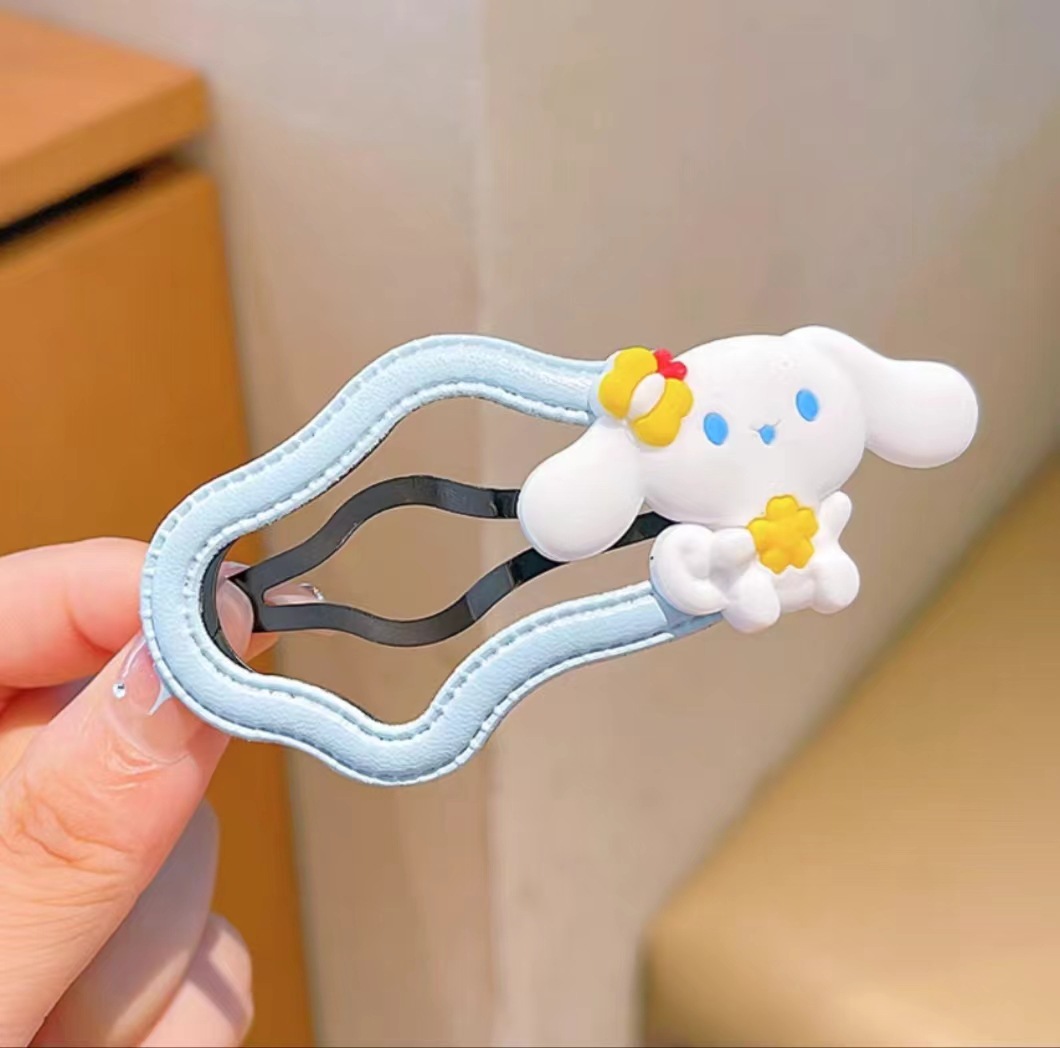 Niños Kuromi nubes clip de cabello niñas frises laterales tarjetas de cabello rotas niñas tocado de cabeza pequeña cabeza detrás del clip de acabado