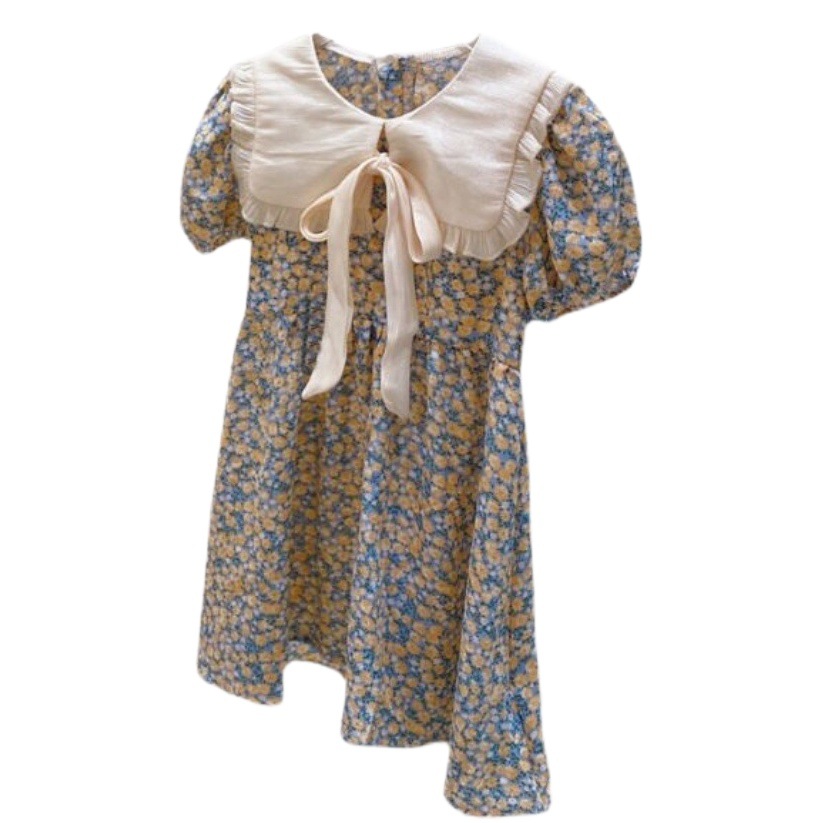 Vestido floral para niñas, verano 2025, tendencia internet, vestido infantil de celebridad, vestido elegante de princesa para niñas pequeñas