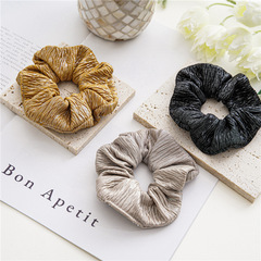 New Tri-State Plain Color Hair Tie Autumn Simple Large Bow Headband for Women Handmade European and American Style Versatile Rubber Band Direct Factory Sale