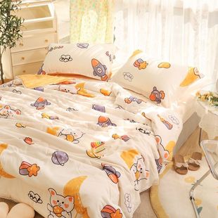 Summer Cool Quilt Double Air-Conditioned Quilt Washed Cotton Quilt Student Single Dormitory Kidsren's Summer Thin Quilt Washed Changli