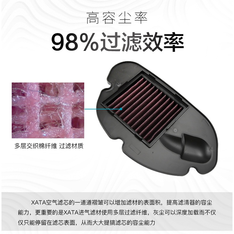 Motocicleta de pedal ligero UU125T UY125 UE125 elemento de filtro de aire adaptado accesorios de filtro de aire