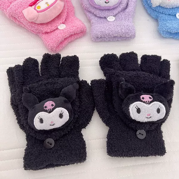 Black coral gloves