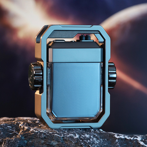 KW Carl Vuitton mechanical wind double arc gyro electronic pulse lighter high-end gift charging decompression lighter