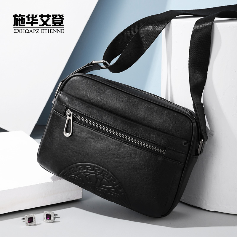 男包斜挎包真皮男士包包横款头层牛皮包软皮包商务休闲单肩包定制