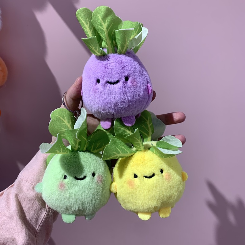 可爱软萌大头菜娃娃挂件创意三色白菜毛绒公仔钥匙圈玩偶PP棉批发|undefined