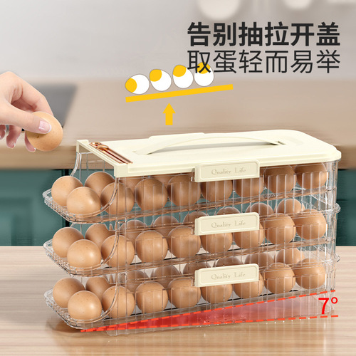 Egg carton slide egg roller drawer style egg holder fridge side door storage box kitchen egg storage box