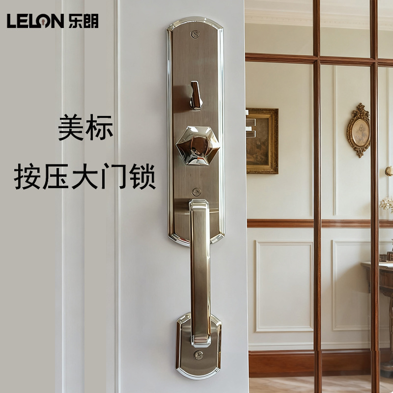 Personalizado 304 acero inoxidable americano cerradura antirrobo cerradura de la puerta de la villa cerradura de la puerta de entrada de lujo
