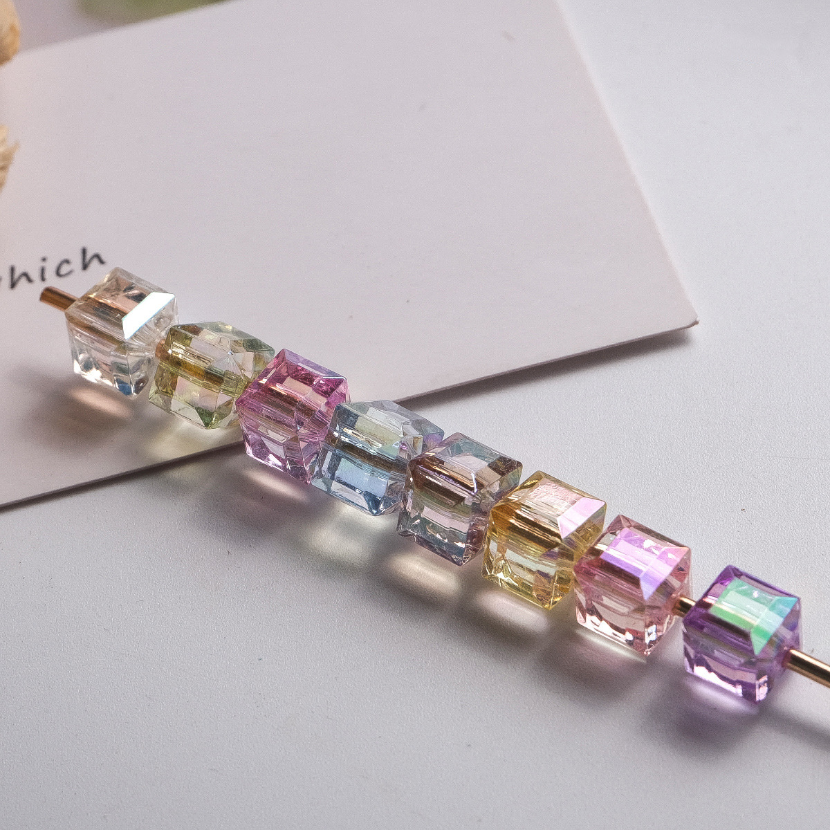 8mm multi-cut acrylic high-transparency square beads colorful three-dimensional loose beads diy bracelet earrings necklace accessories