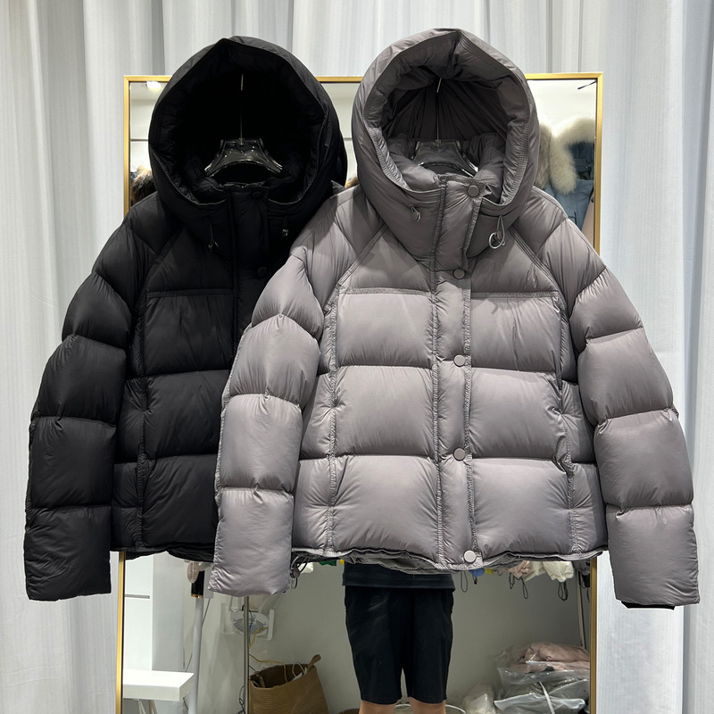 90 White Duck down Puff Jacket for Women, Short Style, Thickened for Warmth, 2025 Winter New Style, Loose Hooded Puffer Coat 90 White Duck down Puff Jacket for Women, Short Style, Thickened for Warmth, 2025 Winter New Style, Loose Hooded Puffer Coat