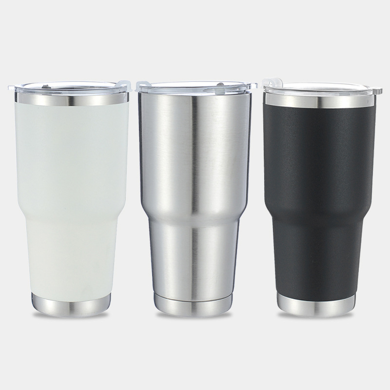 304 de acero inoxidable de pulverización de plástico taza de coche portátil taza de vacío de cerveza creativa taza de helado logotipo imprimible