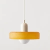 35cm orange glass + cream lamp holder