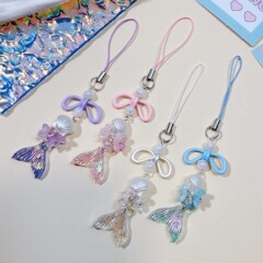 レーザー蝶ネクタイ【桜人魚】甘いクールな少女原宿風アクリル携帯チェーン