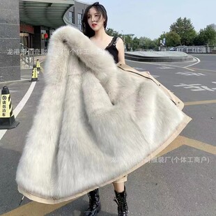 Parker Women's Detachable Mink Liner Luzi Fur Coat Mid-length Fur One-piece Coat Winter Coat