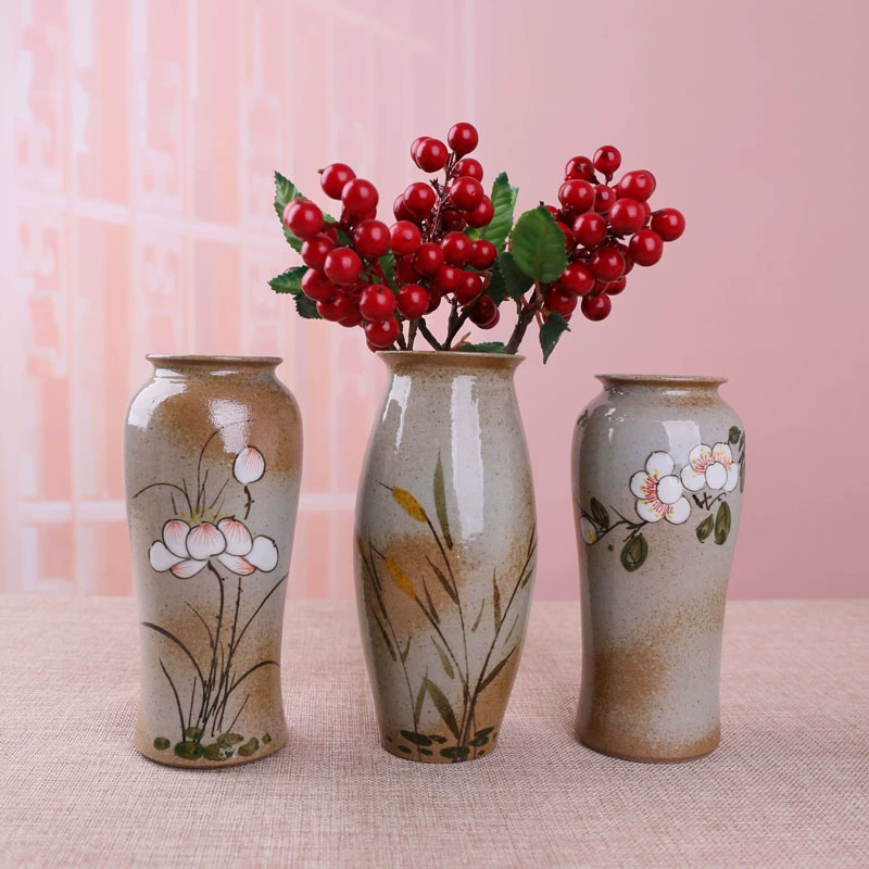 vase Грубая керамика ручная росписью ваза Jingdezhen высокотемпературная новая китайская гостиная ресторан стиль ваза качание
