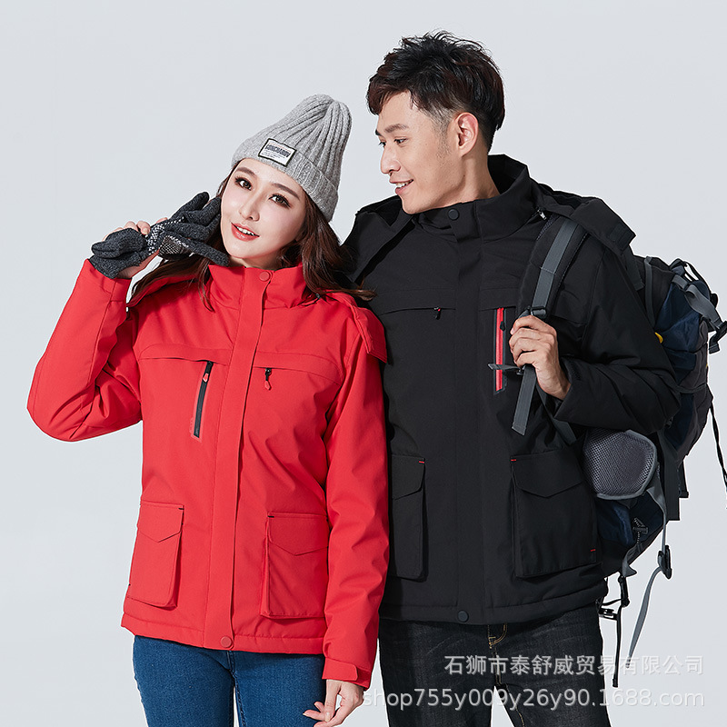 Fábrica al por mayor pareja al aire libre calentamiento inteligente chaqueta de asalto a prueba de viento impermeable abrigo caliente chaqueta de algodón calentamiento chaqueta de algodón