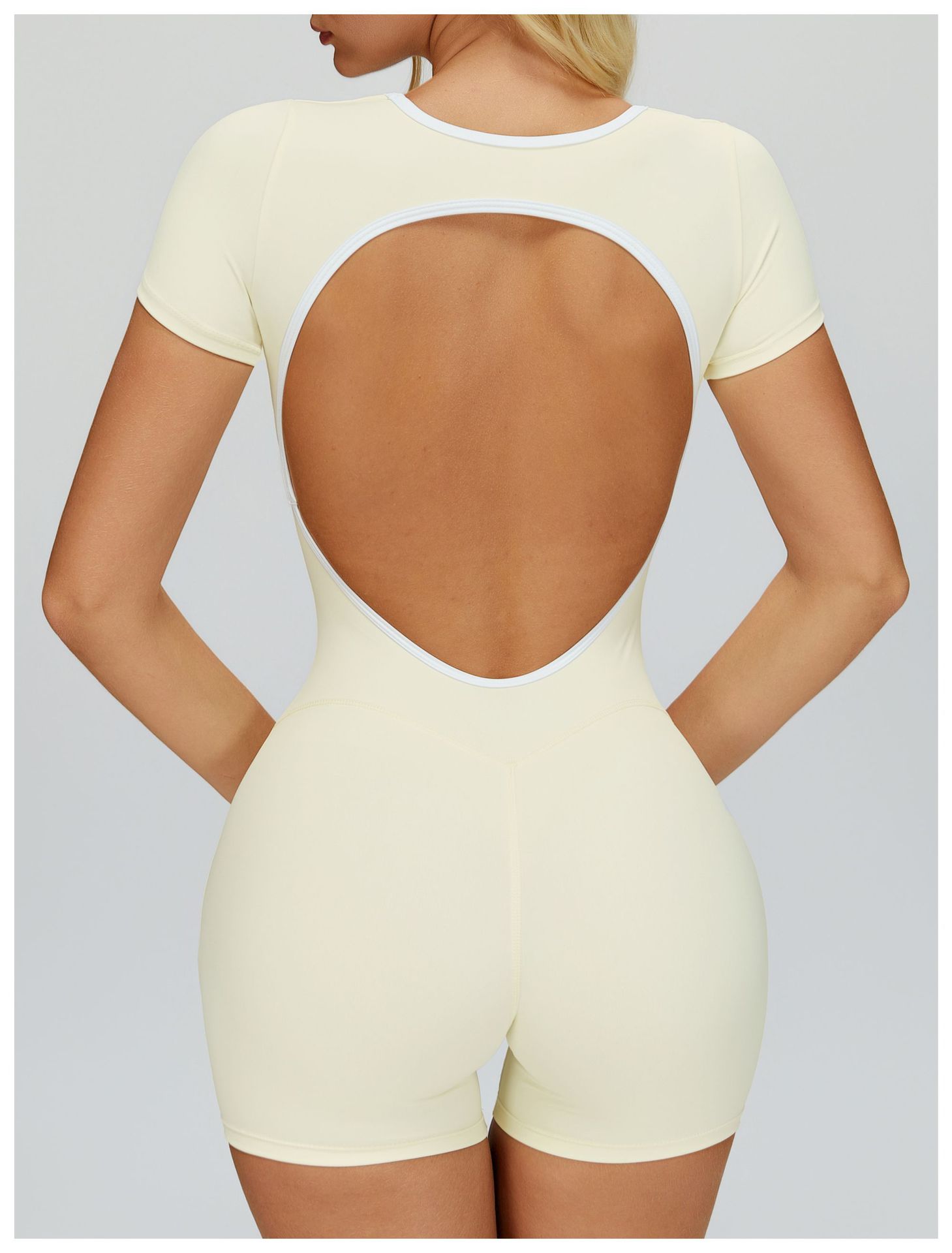 Damen Bodysuit Mit Farbblock-design Für Yoga Und Sport Training_voghion.com